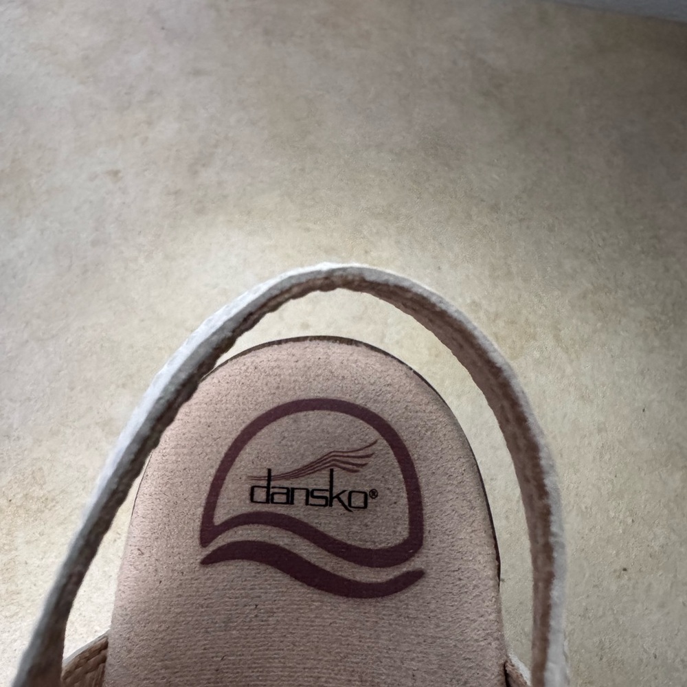 Dansko White Leather Season Sandals with Contoured Footbed - Picture 8 of 9
